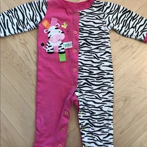 Taggies Sleep and Play Zebra Romper